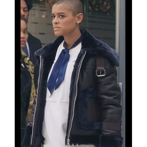Gossip Girl Julien Calloway Fur Trim Leather Jacket